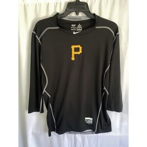 Pittsburgh Pirates Nike Pro Hypercool Fitted 3/4 Sleeve Shirt Mens Medium